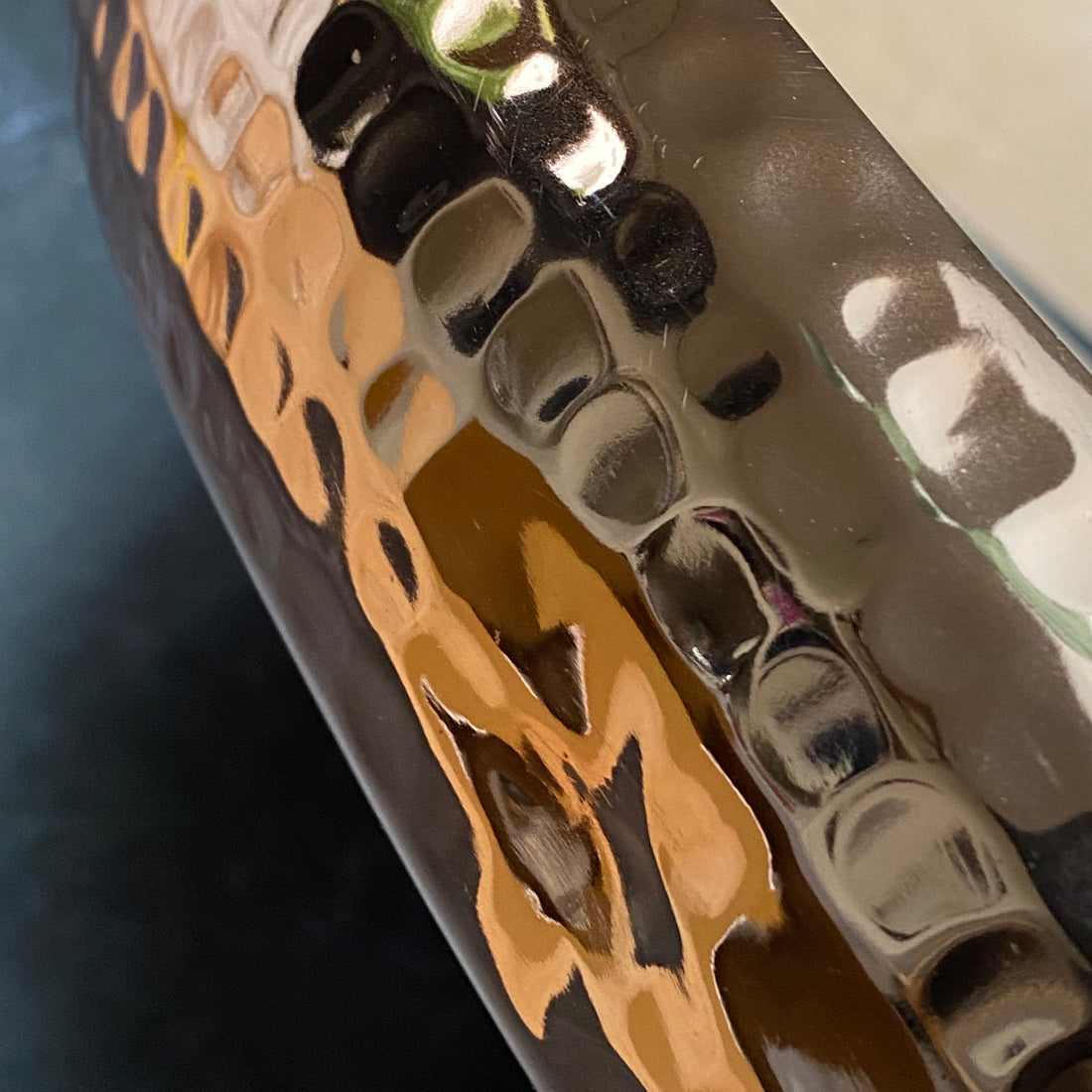 LARGE 16 WICK SCENTED CANDLE IN HAMMERED ROSE GOLD DISH | ORANGE BERGAMOT