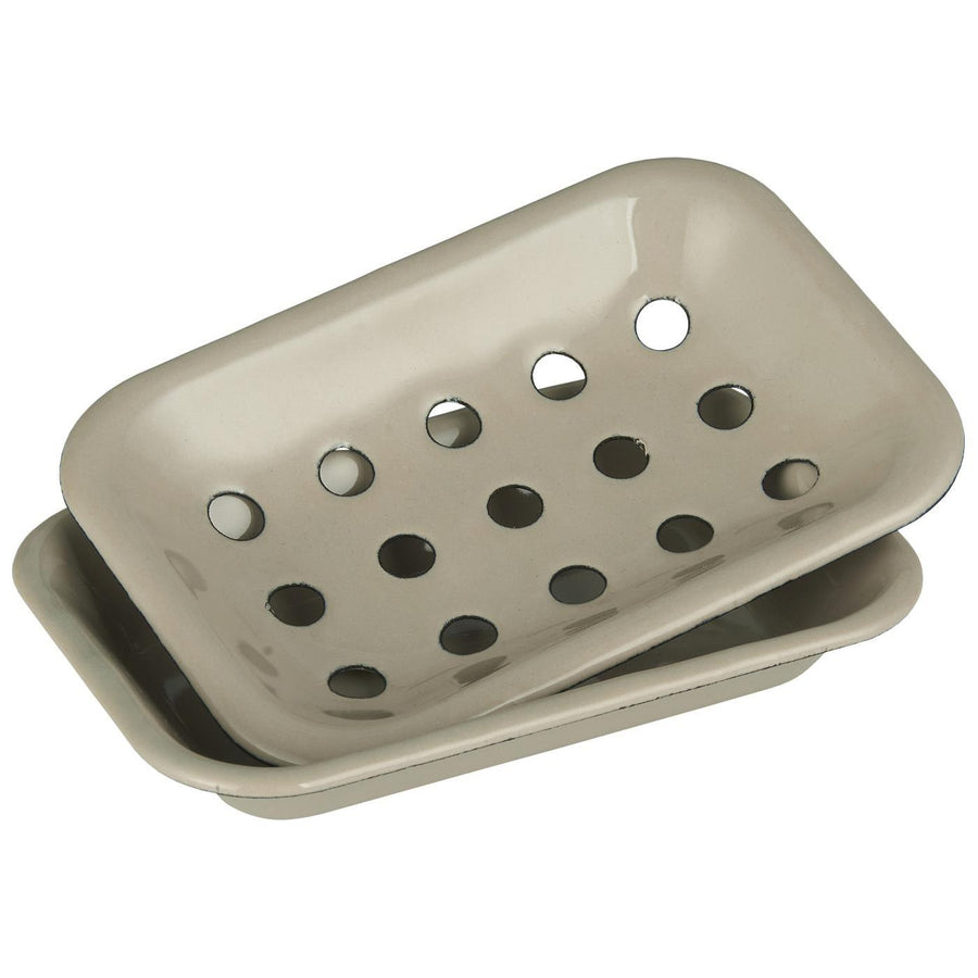 2 PART ENAMEL SOAP DISH | SAND