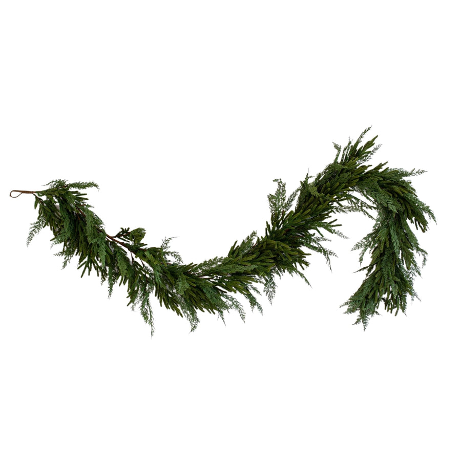 NORFOLK & CYPRESS MIX REAL TOUCH FAUX CHRISTMAS GARLAND | 9FT | 270cm