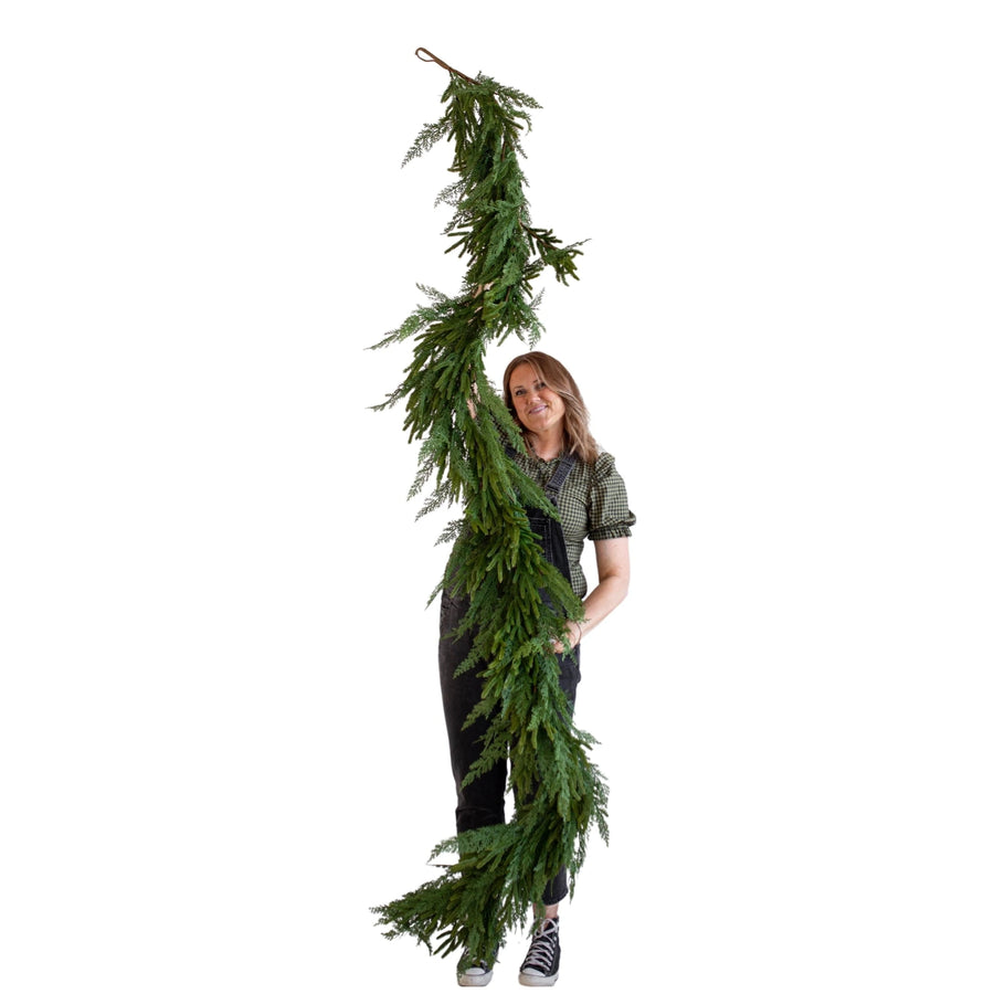NORFOLK & CYPRESS MIX REAL TOUCH FAUX CHRISTMAS GARLAND | 9FT | 270cm