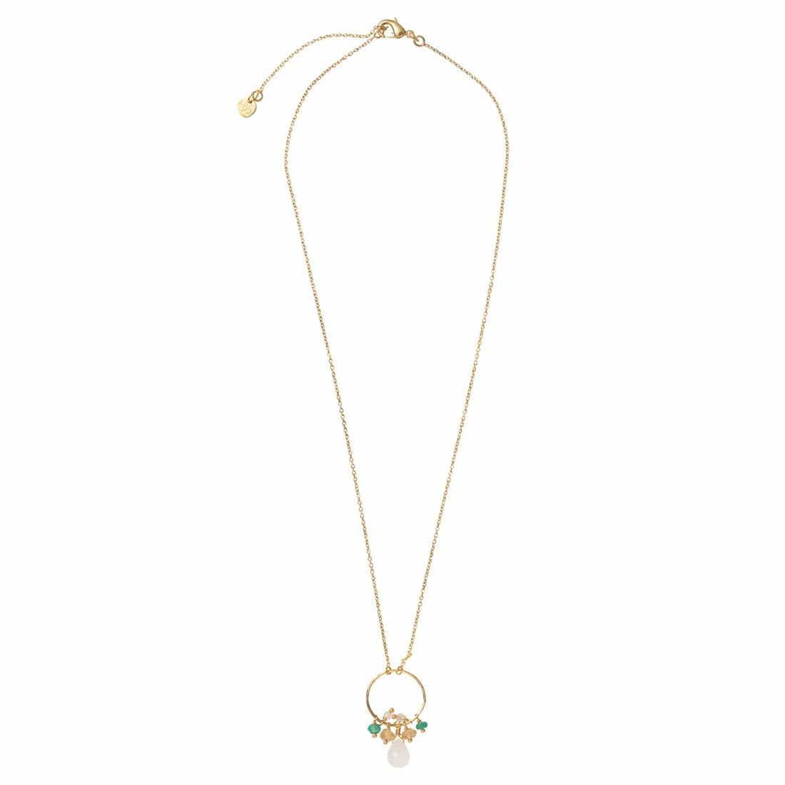 SPARKLES MOONSTONE MIX GOLD NECKLACE