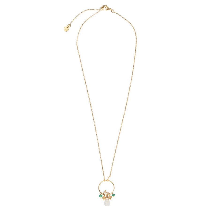 SPARKLES MOONSTONE MIX GOLD NECKLACE