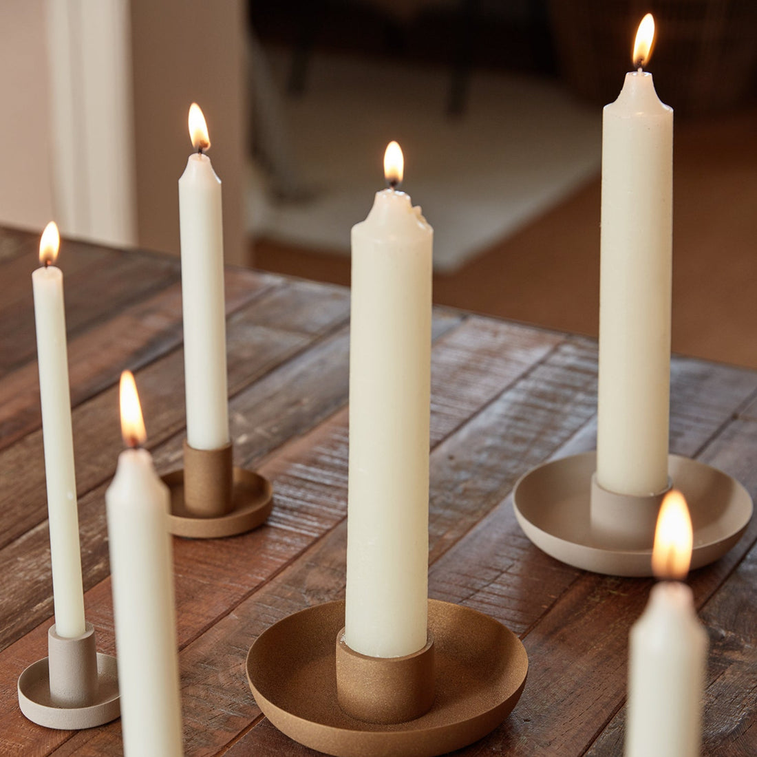 RUSTIC SHORT DINNER CANDLES | BUNDLE OF 7