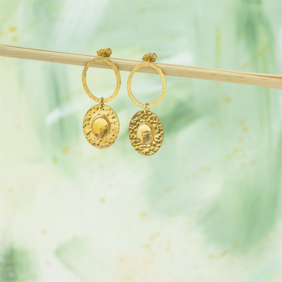 THANKFUL CITRINE GOLD EARRINGS