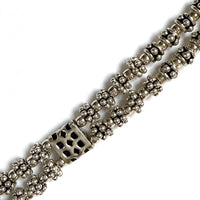 INDIAN SILVER BEADED TWO STRAND BRACELET
