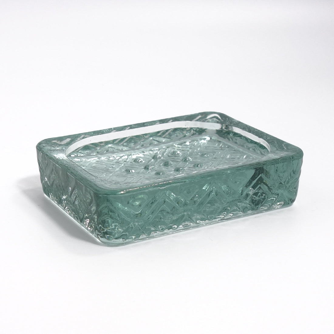 NIHON RECYCLED GLASS SOAP DISH | NATURAL RECYCLED