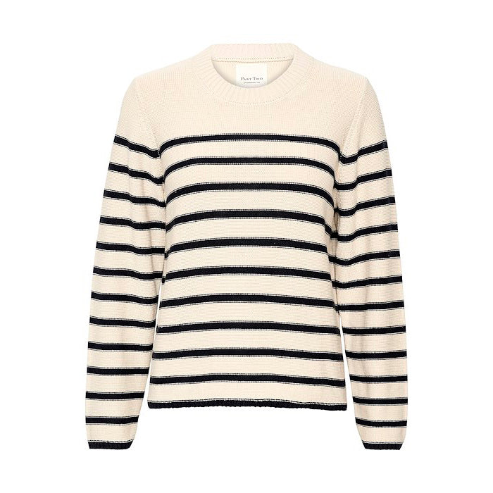PART TWO CAROLYN ORGANIC COTTON KNITTED PULLOVER | DARK NAVY STRIPE