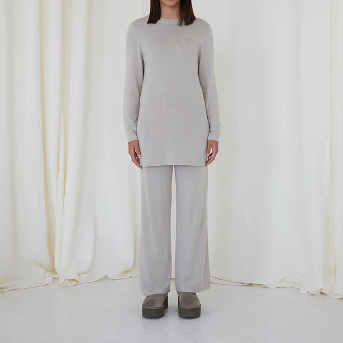 DOVE GREY SOFT KNIT SET | MEDIUM