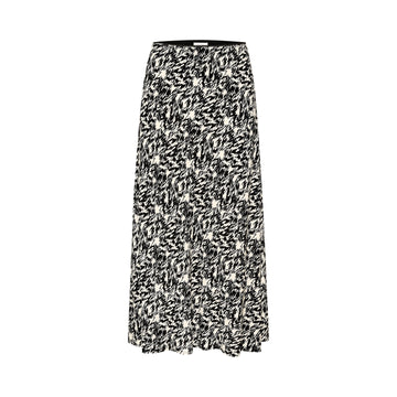 PART TWO RIN LONG SKIRT | BLACK TEXTURE PRINT