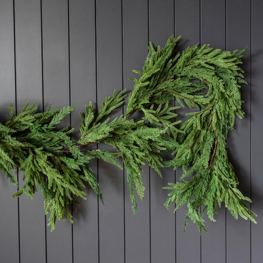 NORFOLK & CYPRESS MIX REAL TOUCH FAUX CHRISTMAS GARLAND | 9FT | 270cm