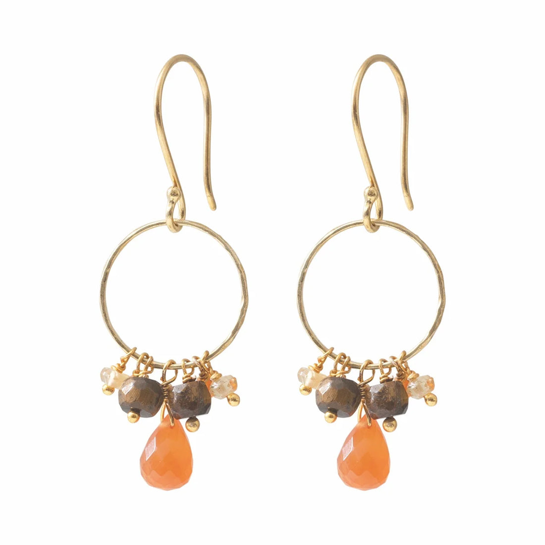 FLOURISH CARNELIAN MIX GOLD EARRINGS