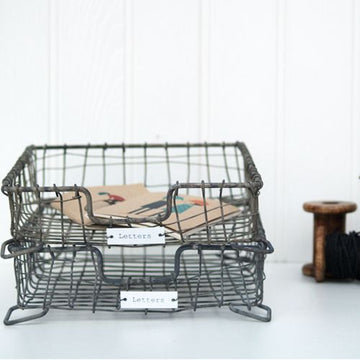 HOUSE DOCTOR ZINC WIRE LETTER TRAY