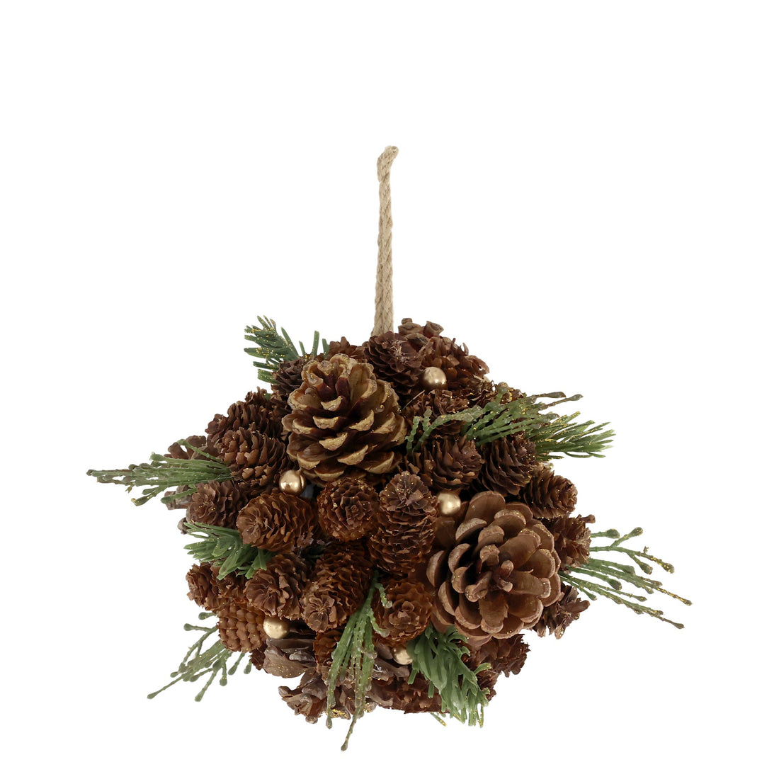 FLEUR DECORATIVE BALL WITH FIR & GLITTER | LARGE