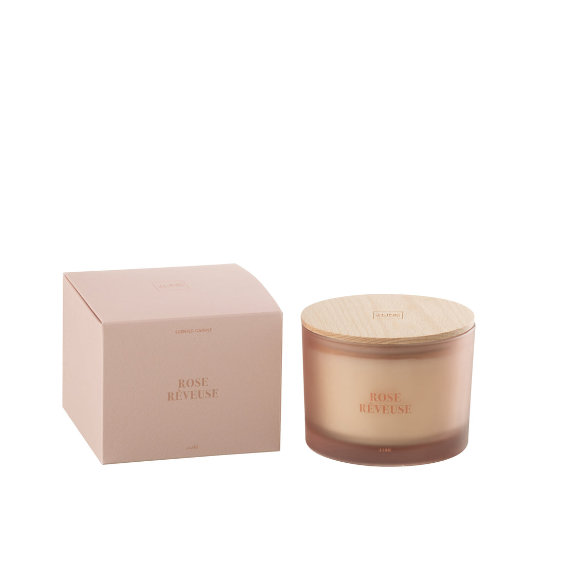 LARGE SCENTED 3 WICK CANDLE IN FROSTED GLASS |  ROSE REVEUSE