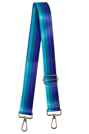 BAG STRAP | GREEN BLUE FOUR COLOURBLOCK STRIPE