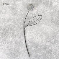 WIRE POMPOM FLOWER | GREY