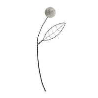 WIRE POMPOM FLOWER | GREY