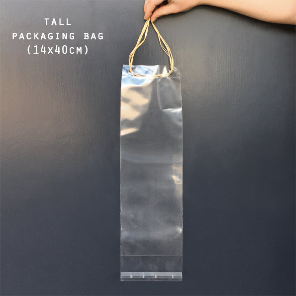 CLEAR RAFFIA HANDLED BAG