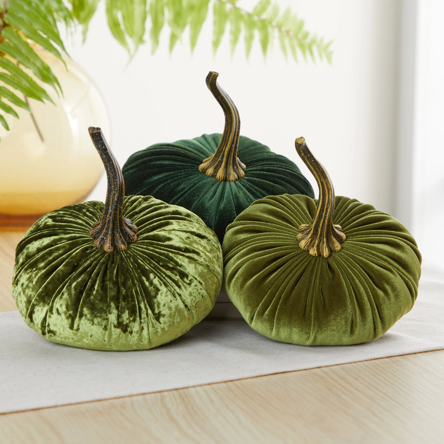 SMALL VELVET DECORATIVE PUMPKIN