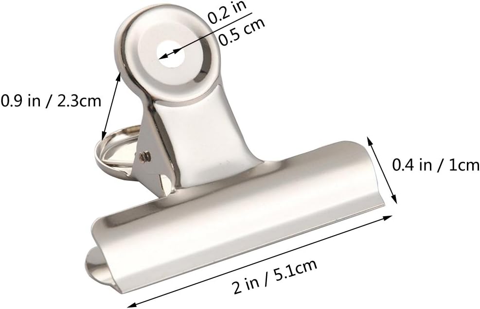 SILVER METAL LARGE BULLDOG CLIPS | PACK 20