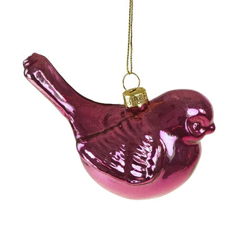 GLASS BIRD BAUBLE | PURPLE