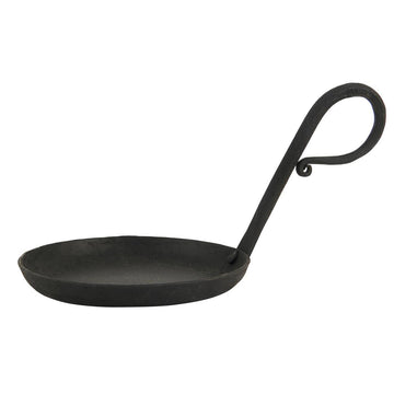 TRADITIONAL BLACK IRON PILLAR CANDLE HOLDER