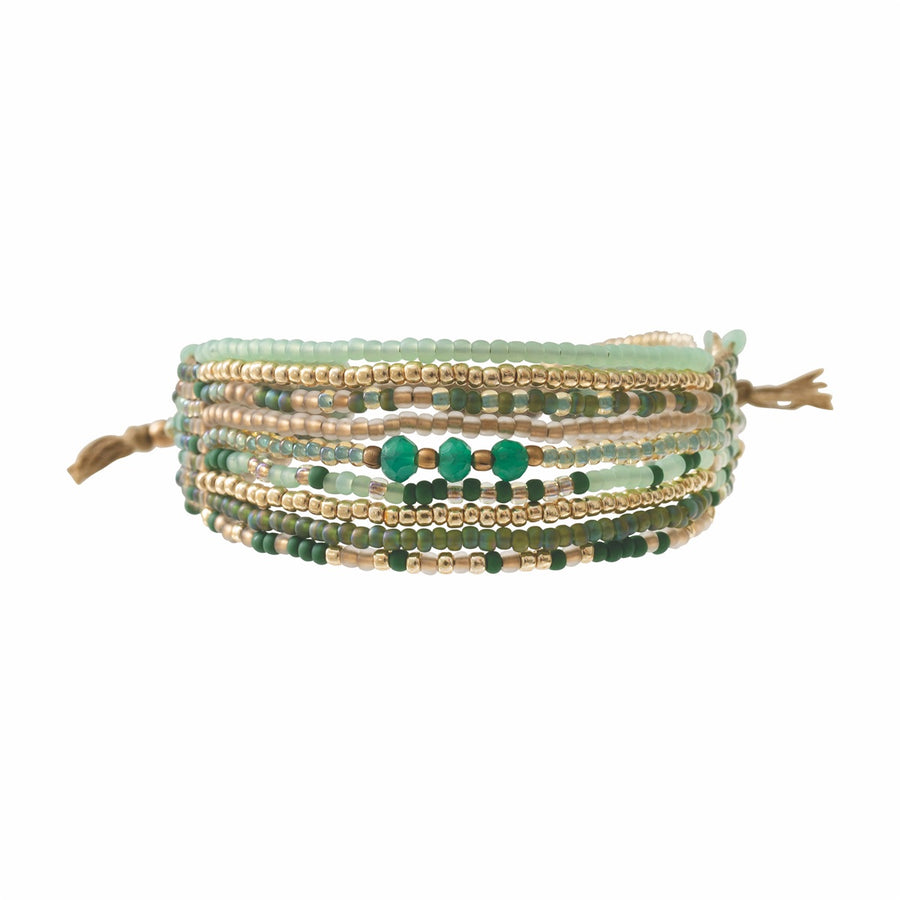 BRIGHTNESS AVENTURINE GOLD BRACELET