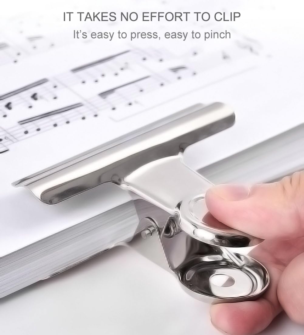 SILVER METAL LARGE BULLDOG CLIPS | PACK 20