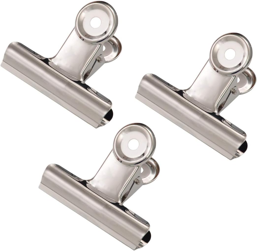 SILVER METAL LARGE BULLDOG CLIPS | PACK 20