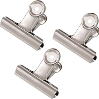 SILVER METAL LARGE BULLDOG CLIPS | PACK 20