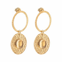 THANKFUL CITRINE GOLD EARRINGS