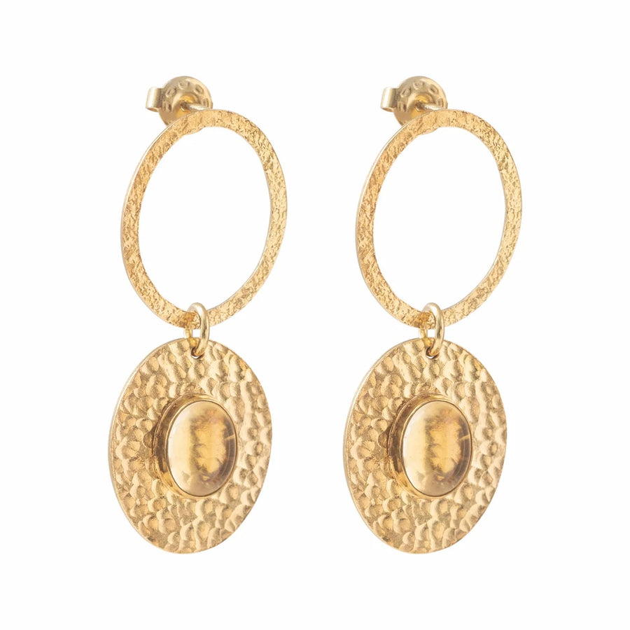 THANKFUL CITRINE GOLD EARRINGS