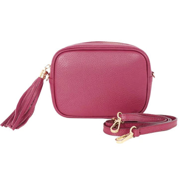 ITALIAN LEATHER CAMERA BAG | BERRY