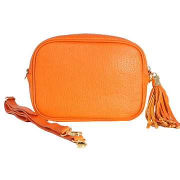 ITALIAN LEATHER CAMERA BAG | ORANGE
