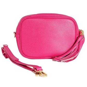 ITALIAN LEATHER CAMERA BAG | RASPBERRY
