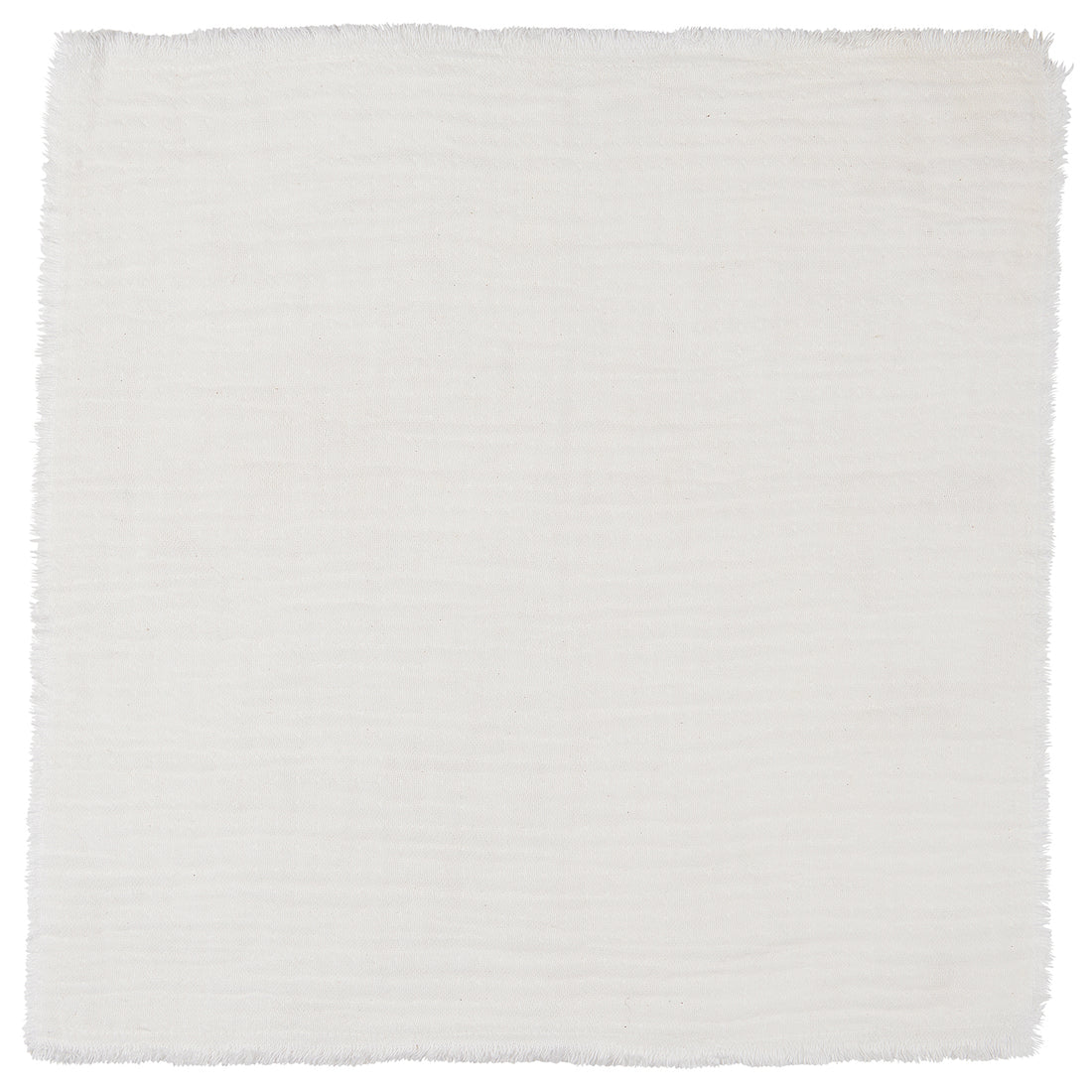 100% COTTON DOUBLE WEAVE NAPKIN WITH FRAYED EDGE | WHITE