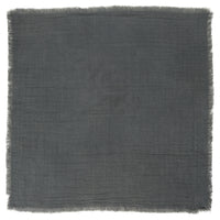 100% COTTON DOUBLE WEAVE NAPKIN WITH FRAYED EDGE | DARK GREY