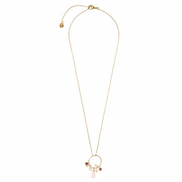 SPARKLES ROSE QUARTZ MIX GOLD NECKLACE