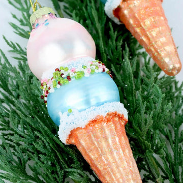 ICE CREAM CONE GLASS BAUBLE
