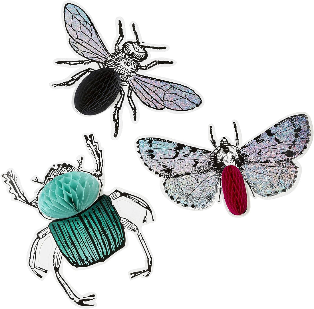 SET OF 3 HONEYCOMB BUG DECORATIONS