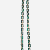 SQUARE LINK ACRYLIC BAG STRAP WITH ADDITIONAL GOLD LINKS | GREEN