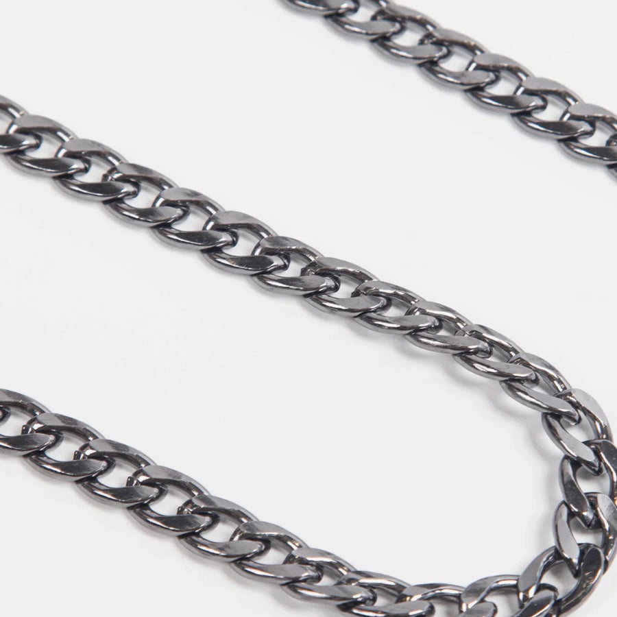 CUBAN STYLE CHAIN LINK BAG STRAP | PEWTER