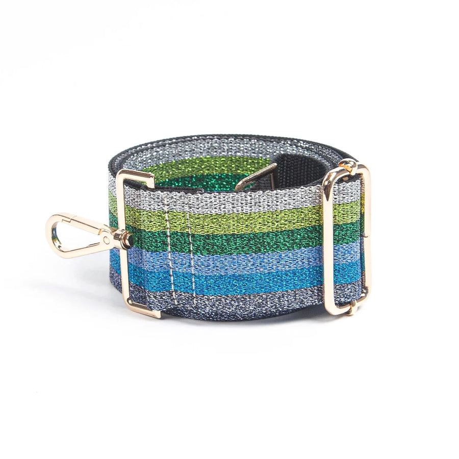 LUREX STRIPE BAG STRAP | BLUE & GREEN