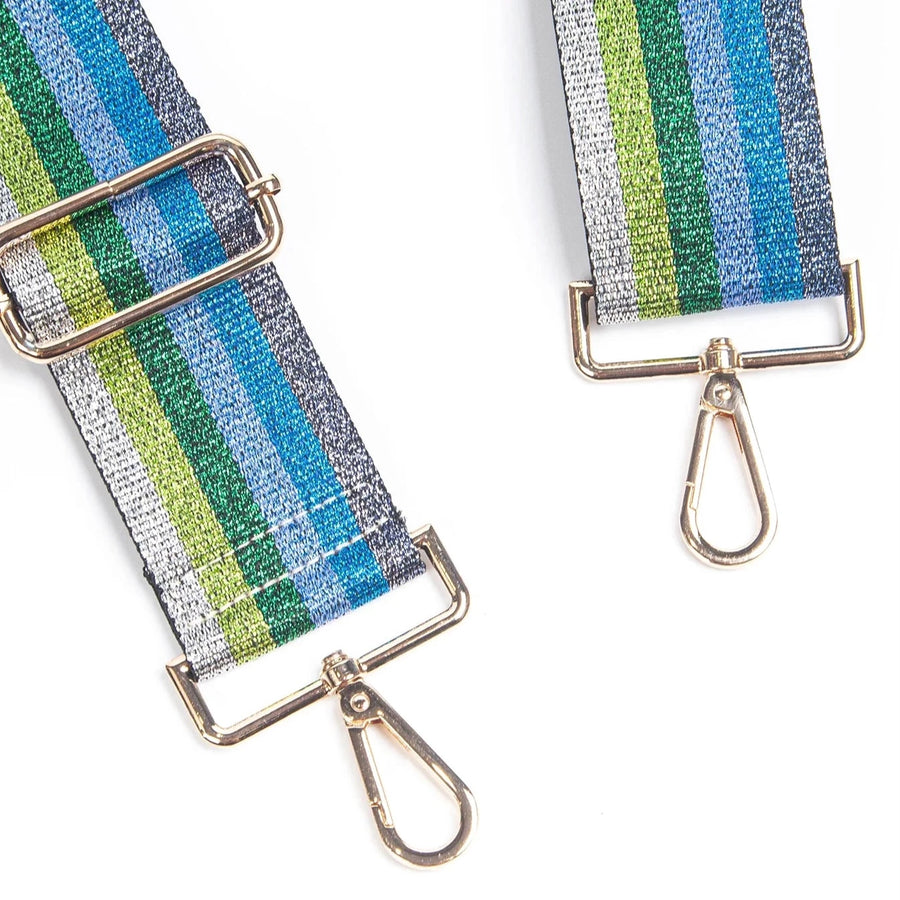 LUREX STRIPE BAG STRAP | BLUE & GREEN