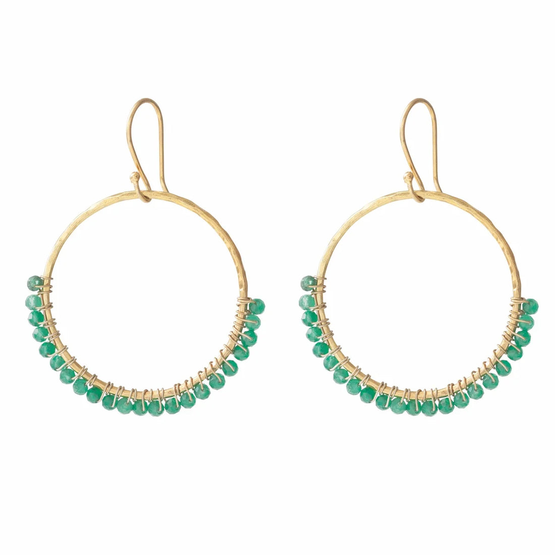 KINDNESS AVENTURINE GOLD EARRINGS
