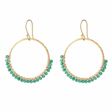 KINDNESS AVENTURINE GOLD EARRINGS