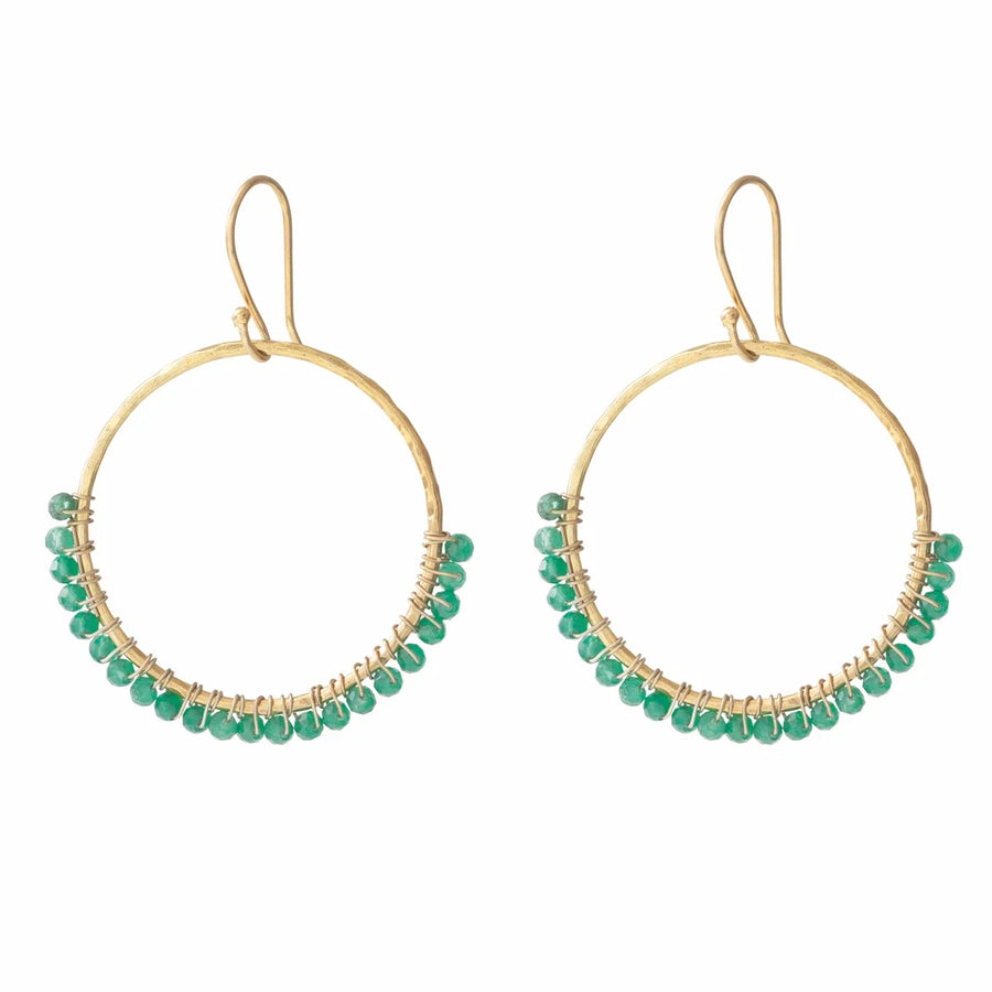 KINDNESS AVENTURINE GOLD EARRINGS
