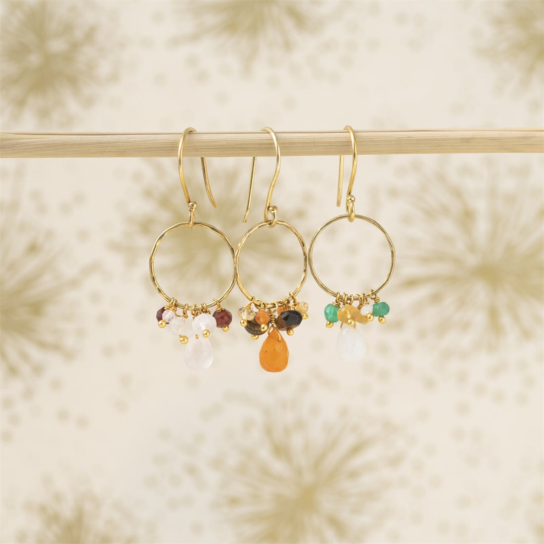 FLOURISH MOONSTONE MIX GOLD EARRINGS