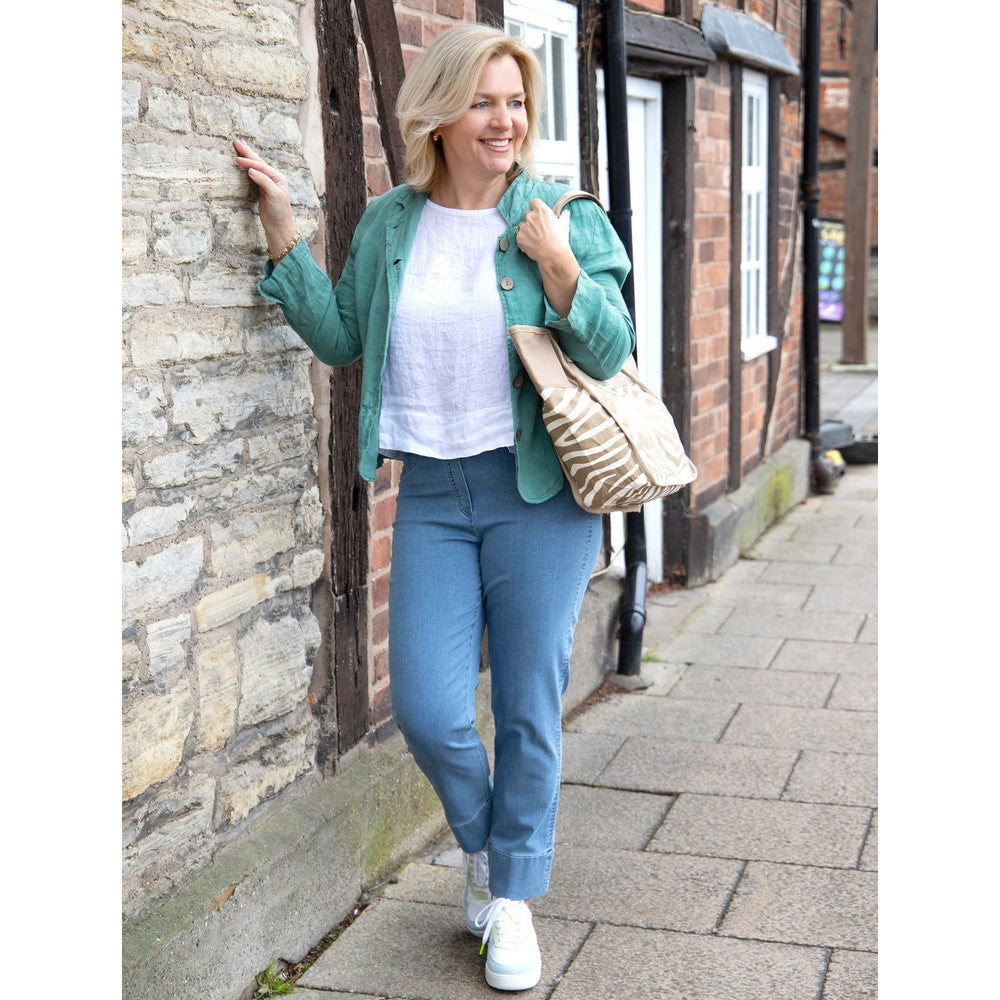 KATIA FRONT POCKET SHORT LINEN JACKET | FRAGOLA