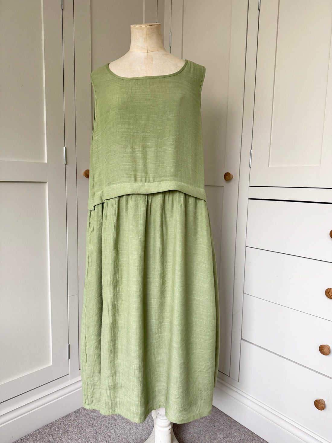 BAMBOO & COTTON AMY DRESS | AVOCADO | S|M